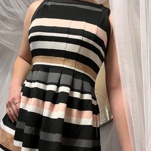Vince Camuto fit and flare stripped dress, sz 4